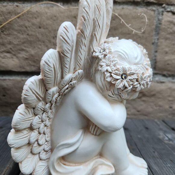 Solar Cute Napping Angel Statue Garden Statue Home Decor - Picture 5 of 6